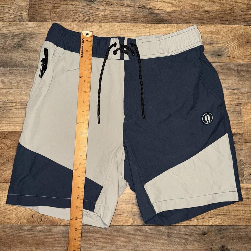Bearded Goat Shorts Size M Gray Navy Blue
